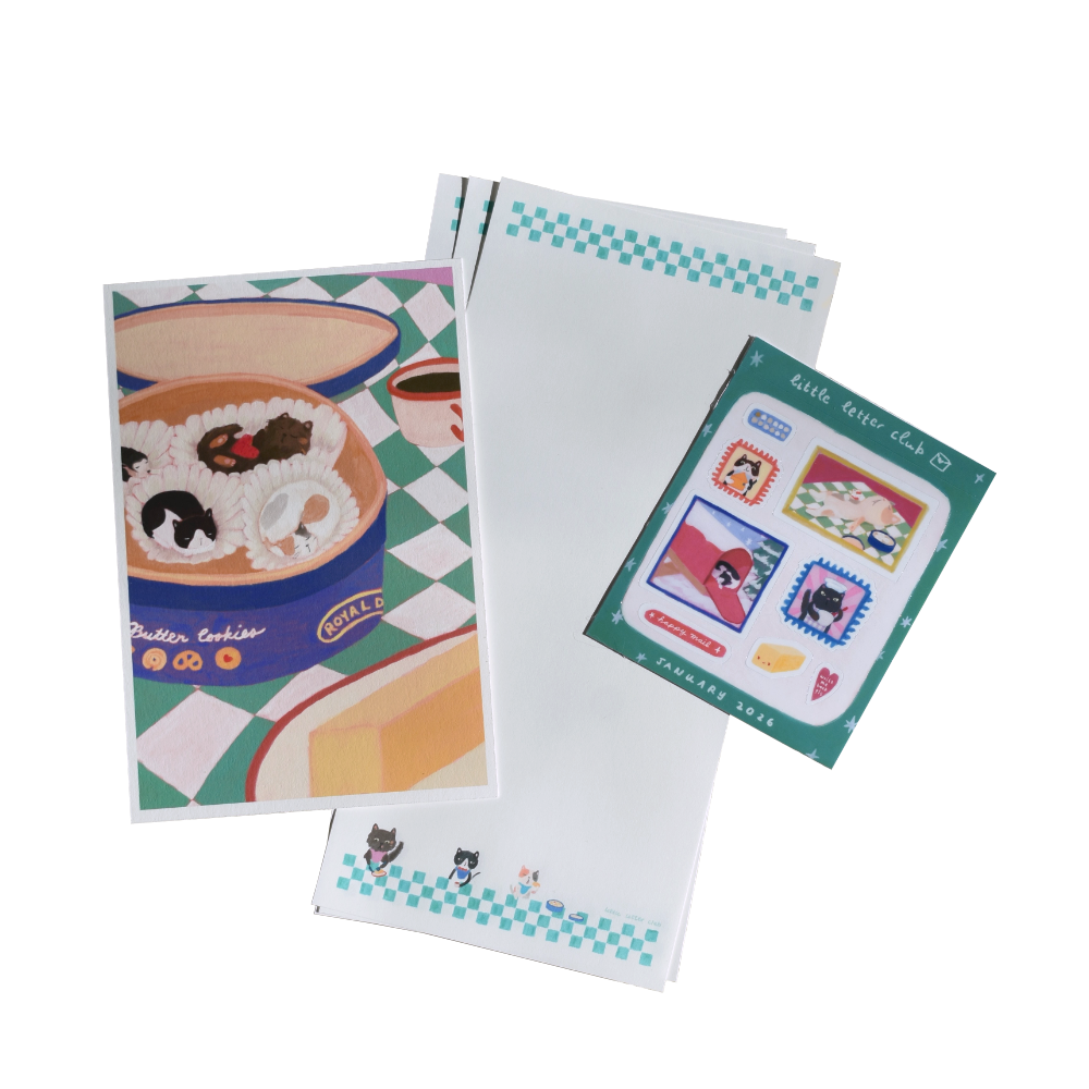 Butter Cookie Cats Stationery Set